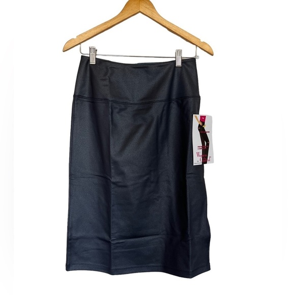 NWT Woman with Control Tummy Control Faux Leather Steel Pencil Skirt SP - Picture 2 of 4